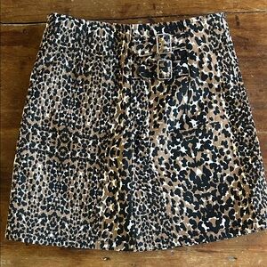 Topshop Leopard Print Buckle Mini Skirt Size US 2 UK 6